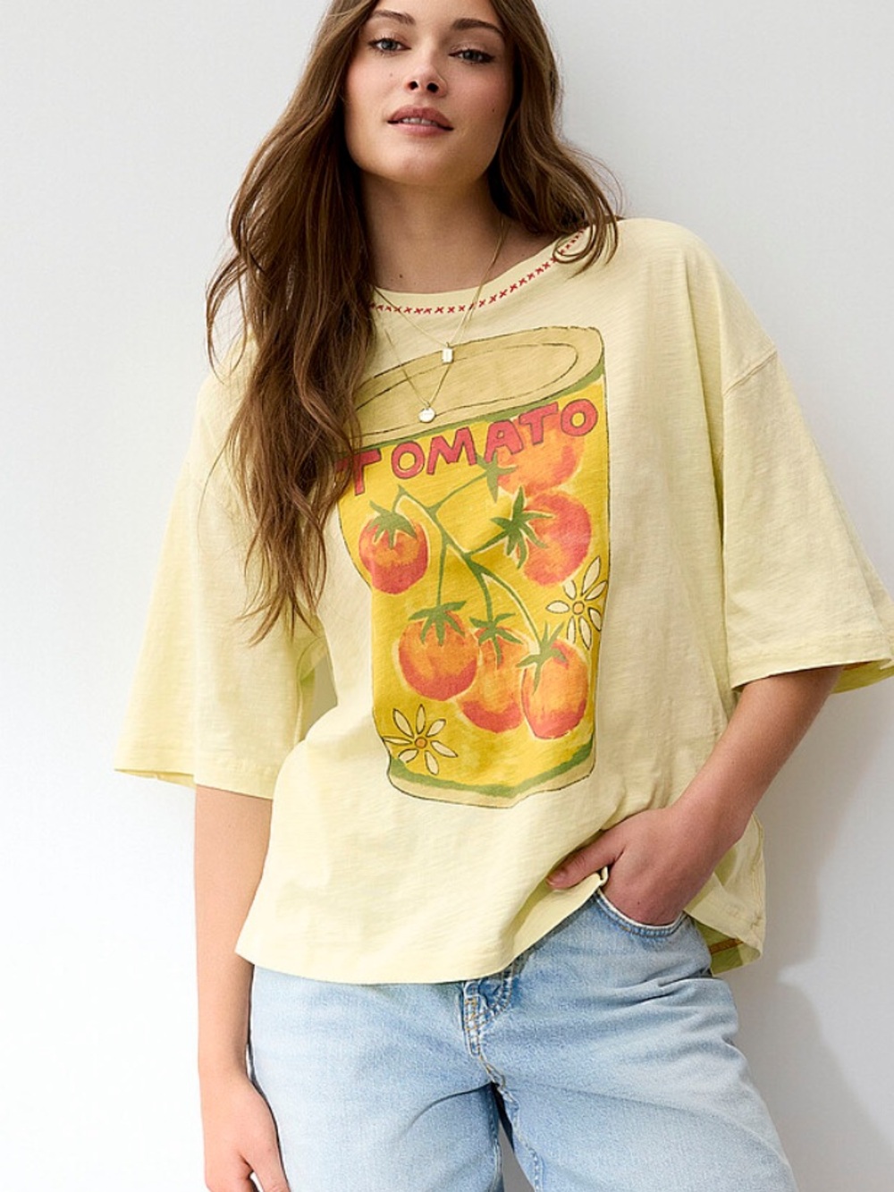 Free People Tomatoes Print oversized tee